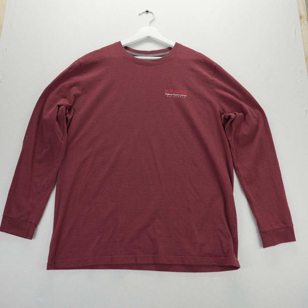 Patagonia Bear Witness Defend Public Lands LS Responsibili-Tee XL Burgundy 38483 - Picture 4 of 12